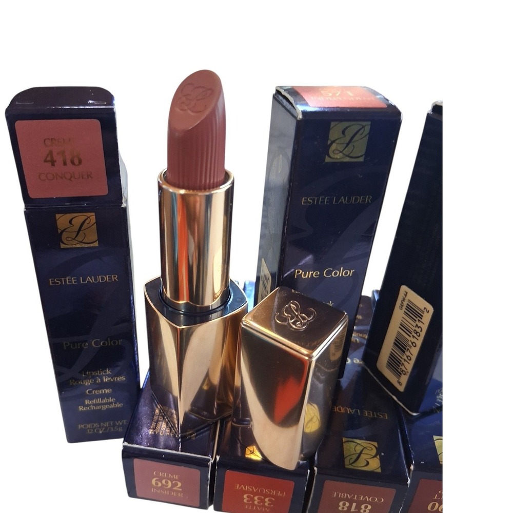 Estée Lauder Pure Color Women 418 Conquer Long-Wearing Creme Lipstick Plumps